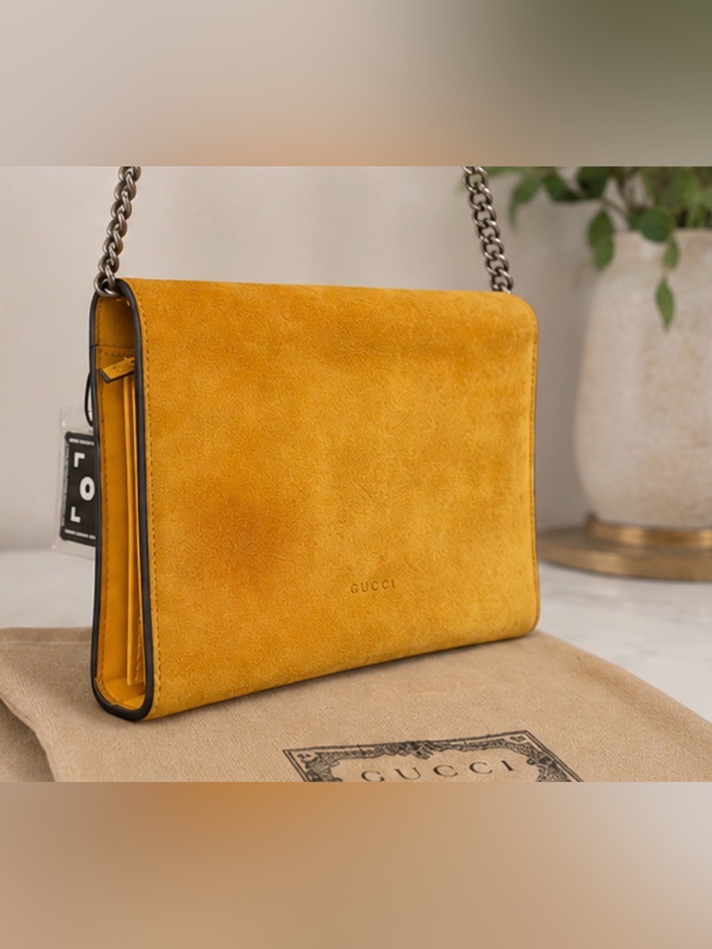 Gucci Dionysus Suede Wallet On Chain WOC in Rare Mustard Yellow COA INCLUDED 💛 - Picture 4 of 10
